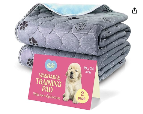 Super Absorbent Washable Pee Pads for Dogs - 2-Pack Superior Reusable Puppy Pads Pet Training Pads –100% Waterproof Dog Pee Pad Protects Against Urine Leakage Non-Slip Grip Prevents Slipping& Bunching