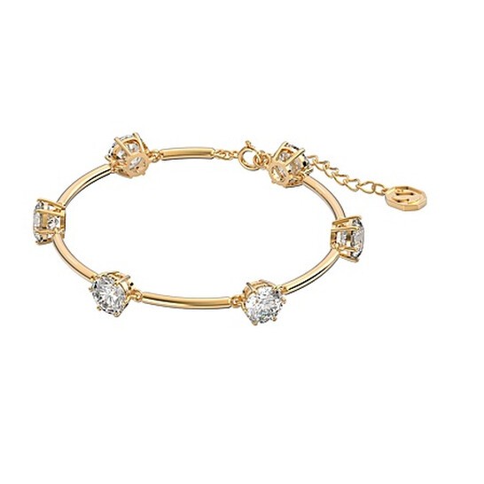 Ladies Shiny Gold-Tone Plated Round Cut Constella Bracelet