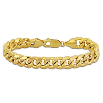 14K Yellow Gold Hexagon Link Chain Bracelet