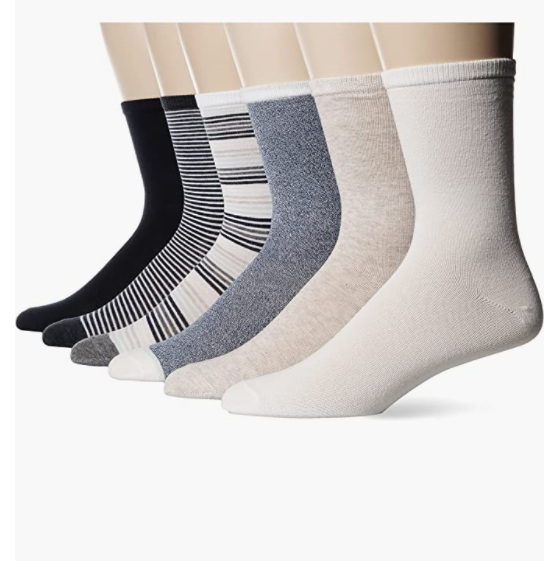 Amazon Essentials Women's Casual Sailor Socks, Pack of 6